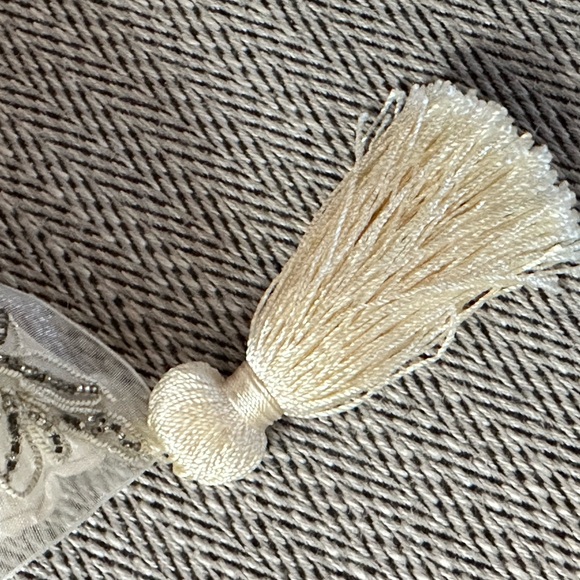 Handmade Silk Pillow with tassels beaded lace trim Ring Bearer Pillow Wedding - Picture 7 of 7